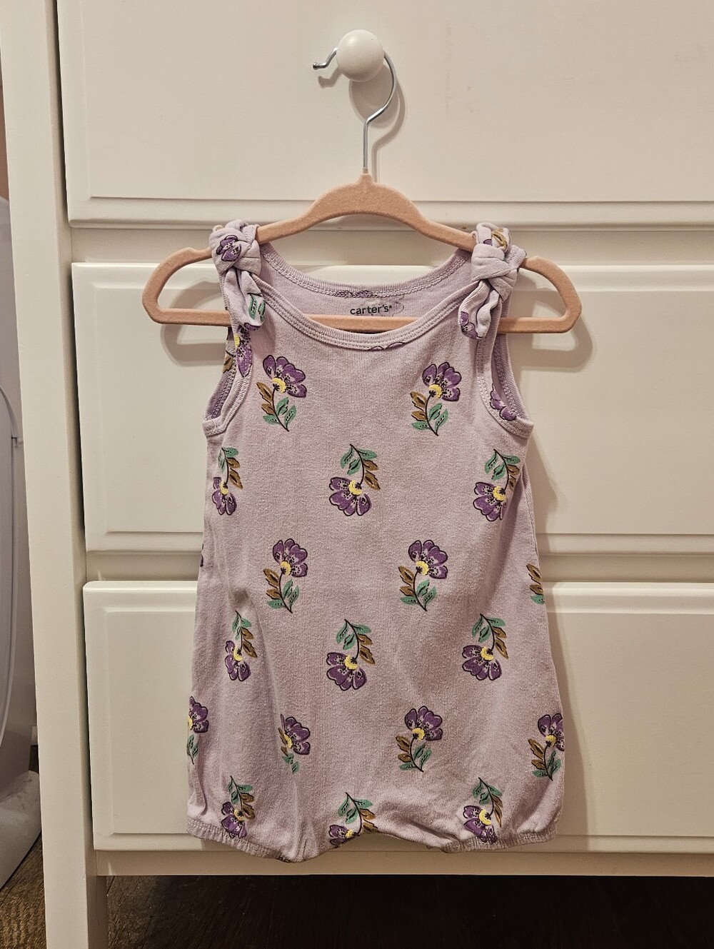 Carter's Purple Floral Baby Romper- Size 6m
